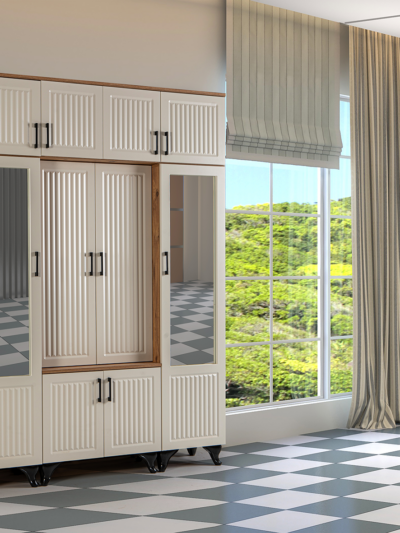 İNCİ YÜKLÜKLÜ 4’LÜ PORTMANTO ÇAM & KREM