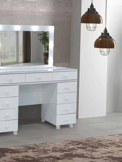 IŞIKLI MAKYAJ MASASI BEYAZ