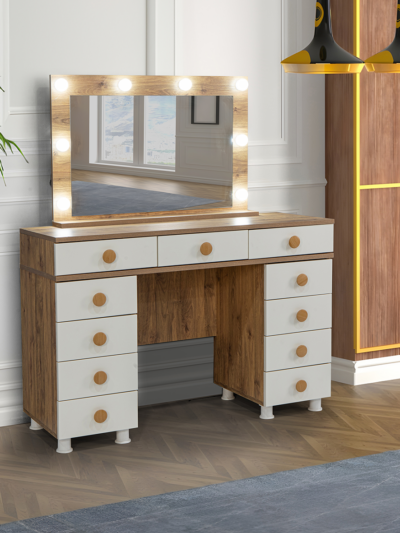 IŞIKLI MAKYAJ MASASI 11 ÇEKMECELİ