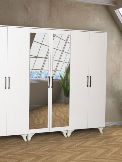 ZİRVE 6’LI GARDIROP BEYAZ