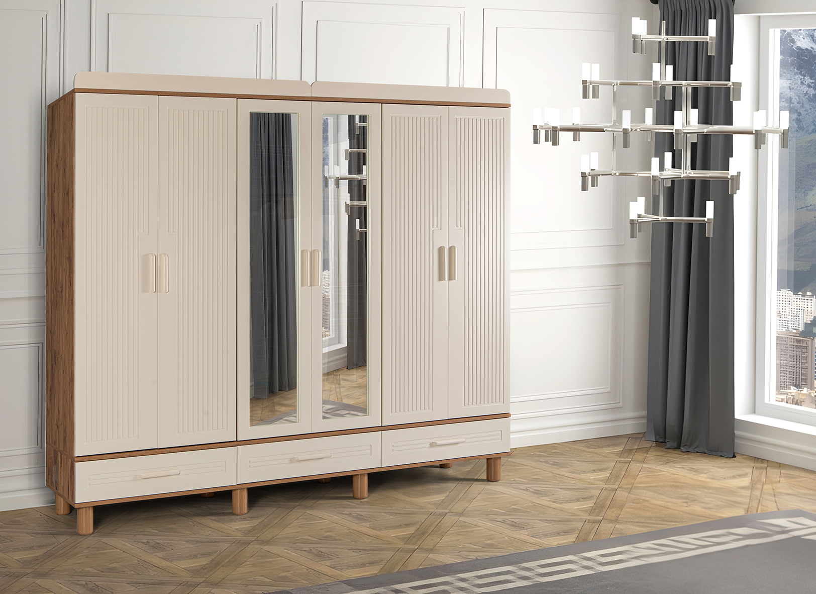 EFE 6’LI GARDIROP Komple MDF