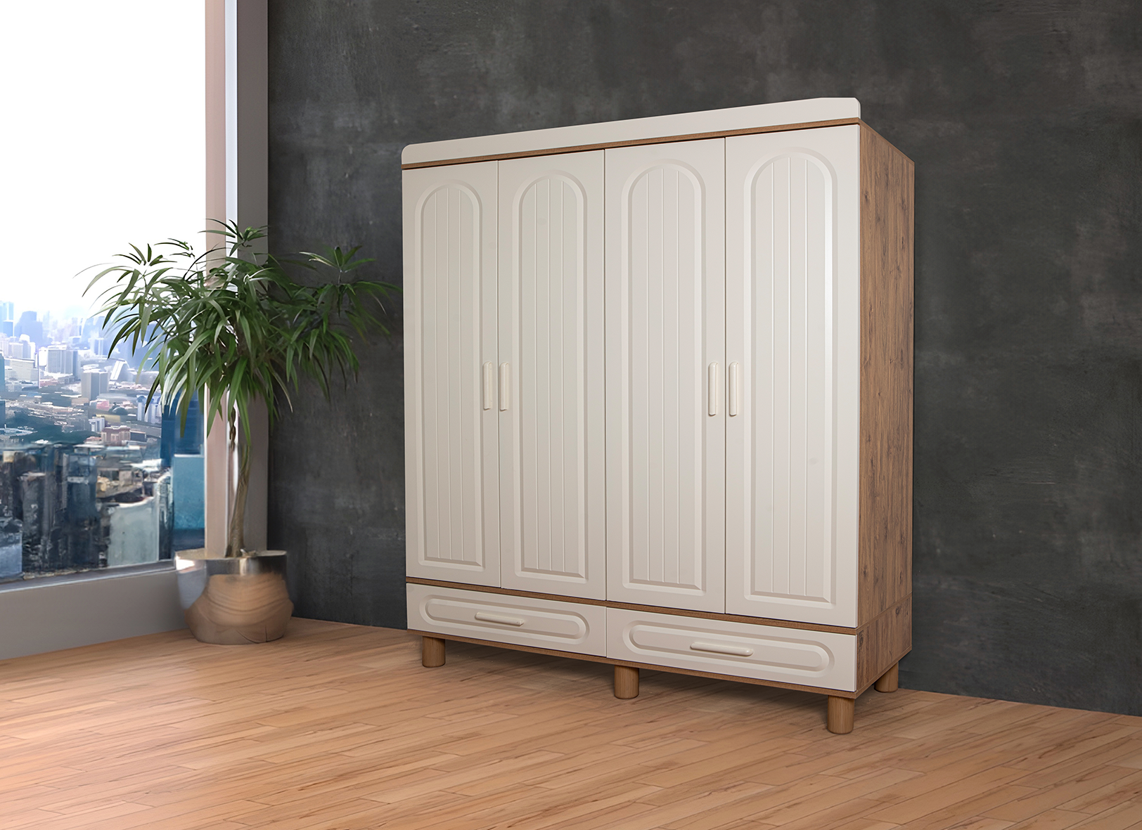 BOHEM 4’LÜ GARDIROP KOMPLE MDF